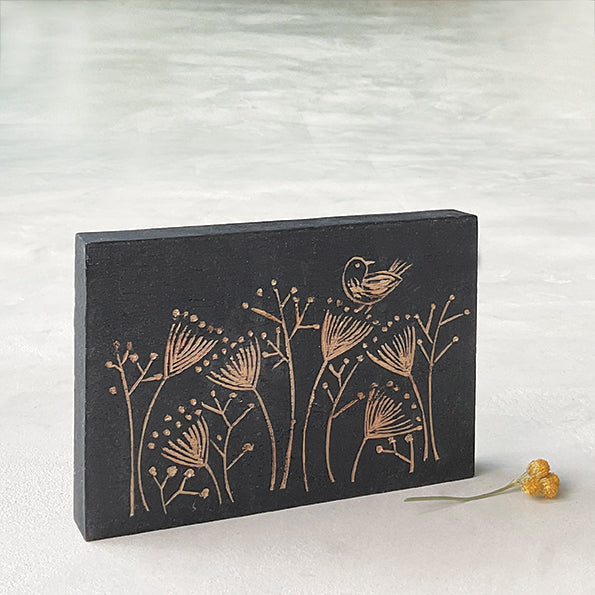 Wood Block - Flowers