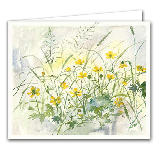 June Buttercups and Micro Moths - Art Card