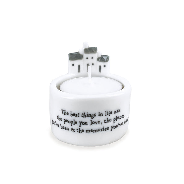 Porcelain Candle & tea light holder- The best things in life