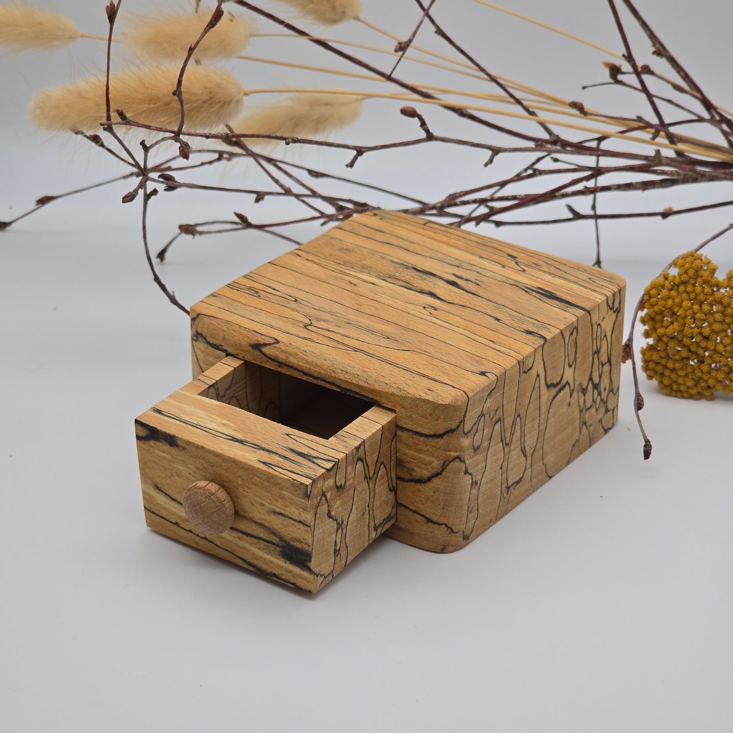 Natural edge wooden box - Spalted Beech