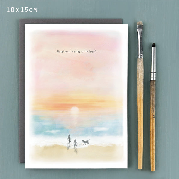 Seascape card - Happiness is a day at the beach