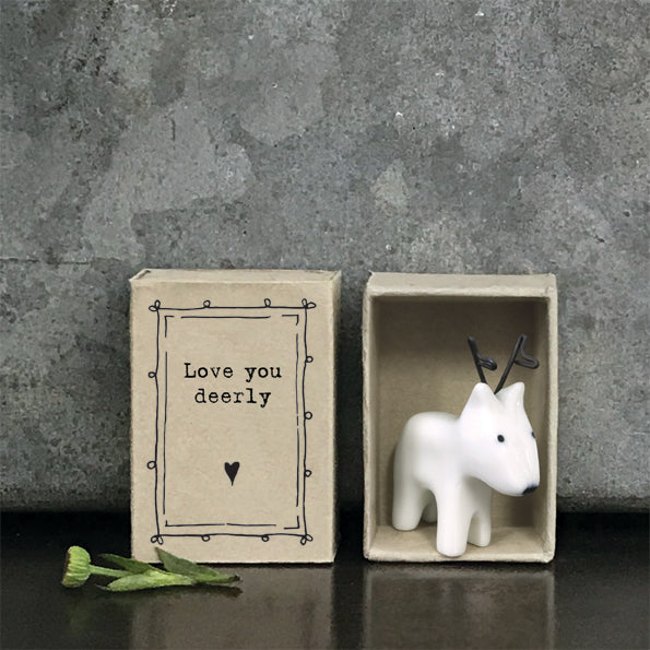 Love You Deerly - Matchbox Porcelain Deer