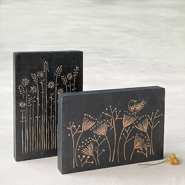 Wood Block - Daisies