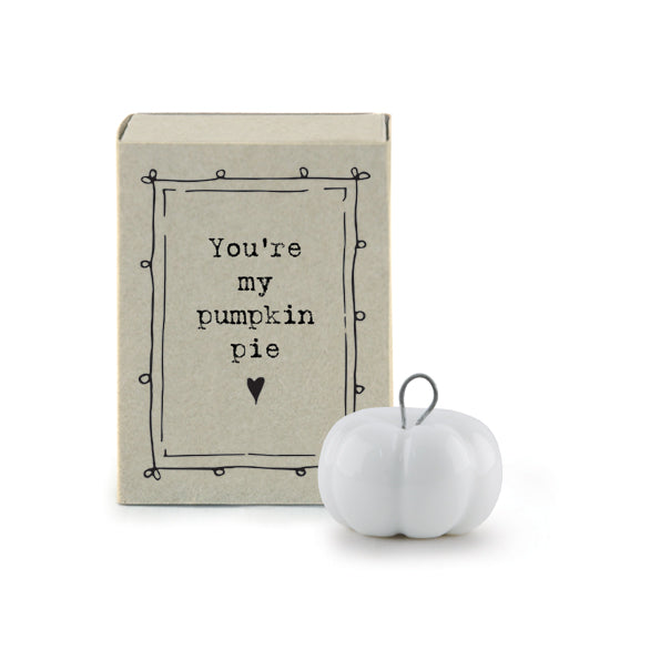 Porcelain Pumpkin Matchbox Keepsake