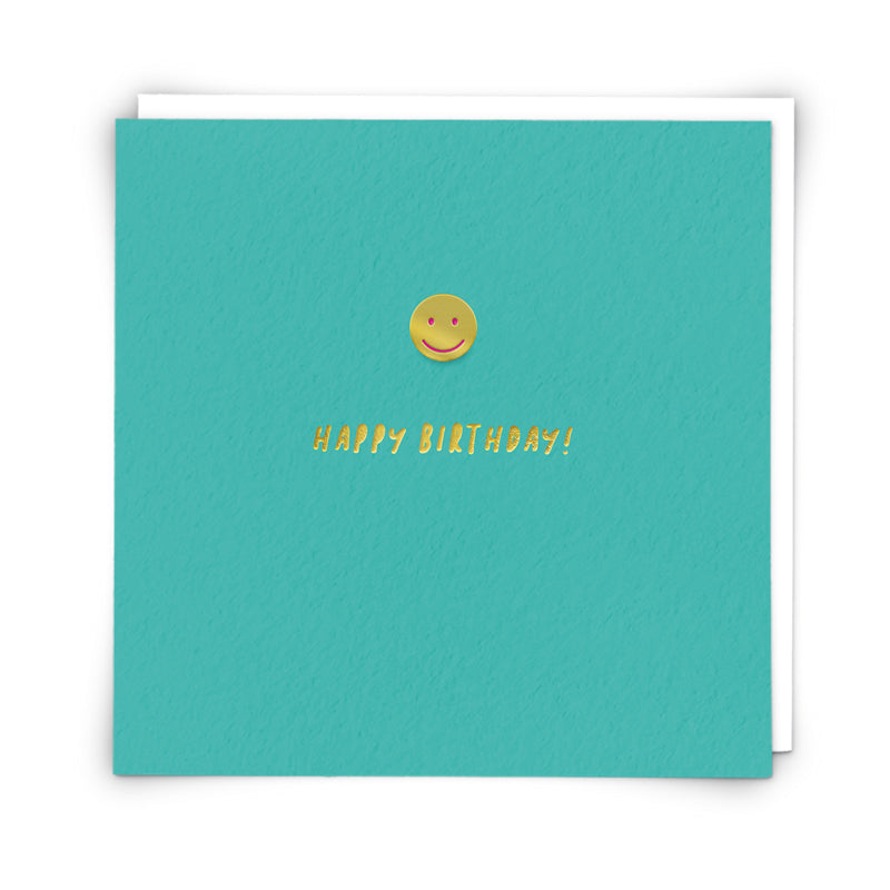 Happy Birthday! Smiley Face Enamel pin badge card