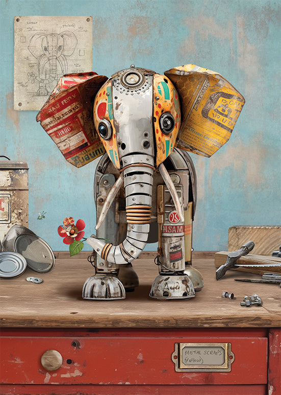 Scrap Elephant - card