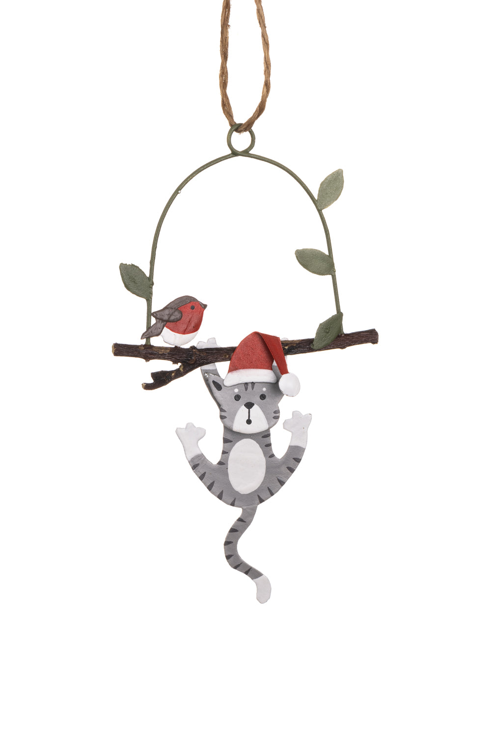 Cat swinging on a branch - Christmas decoration