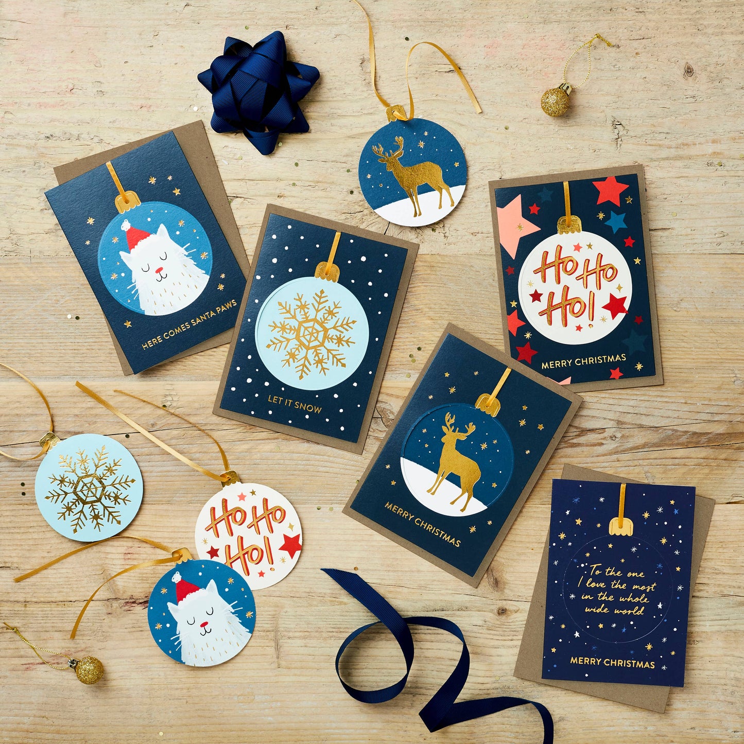 One I Love Pop-out Bauble Christmas Card | Luxury Foil Card: Celo Bags