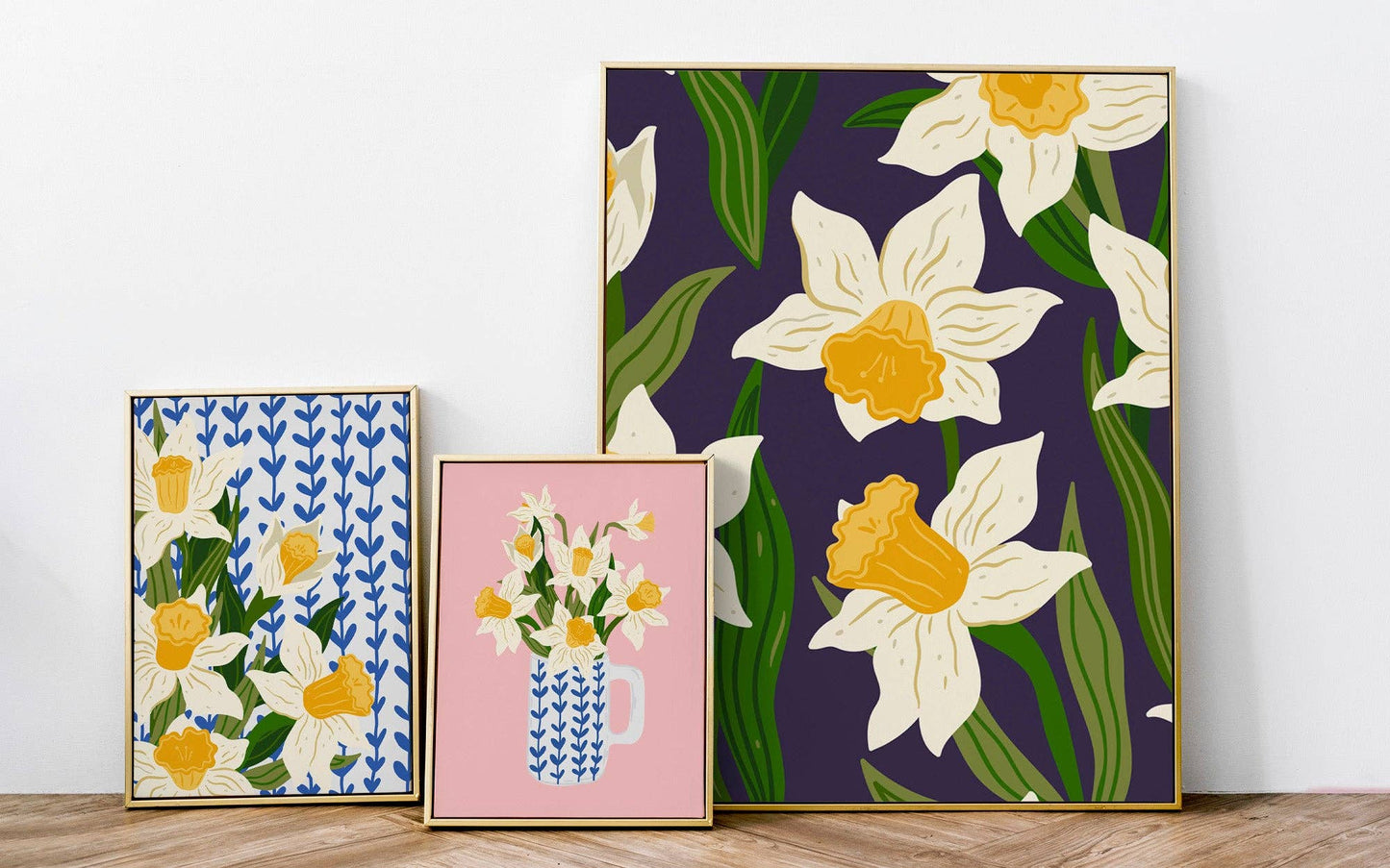 DAFFODIL JUG - PINK ART PRINT: A4