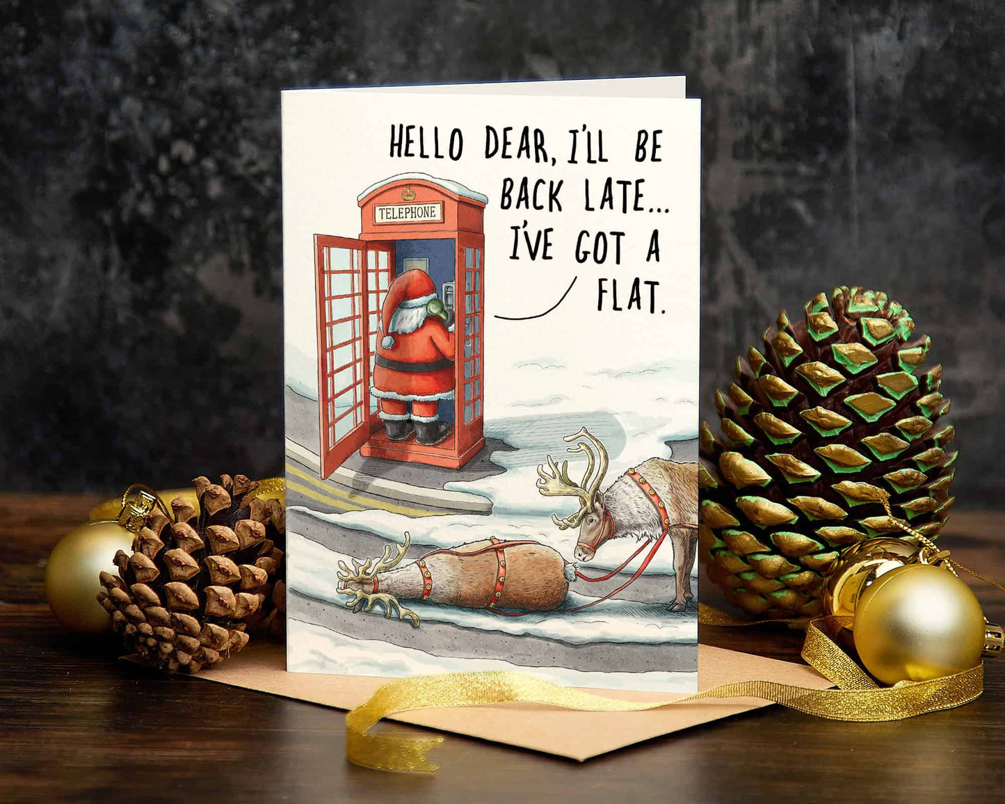 Reindeer Flat Christmas Card - Holiday Card