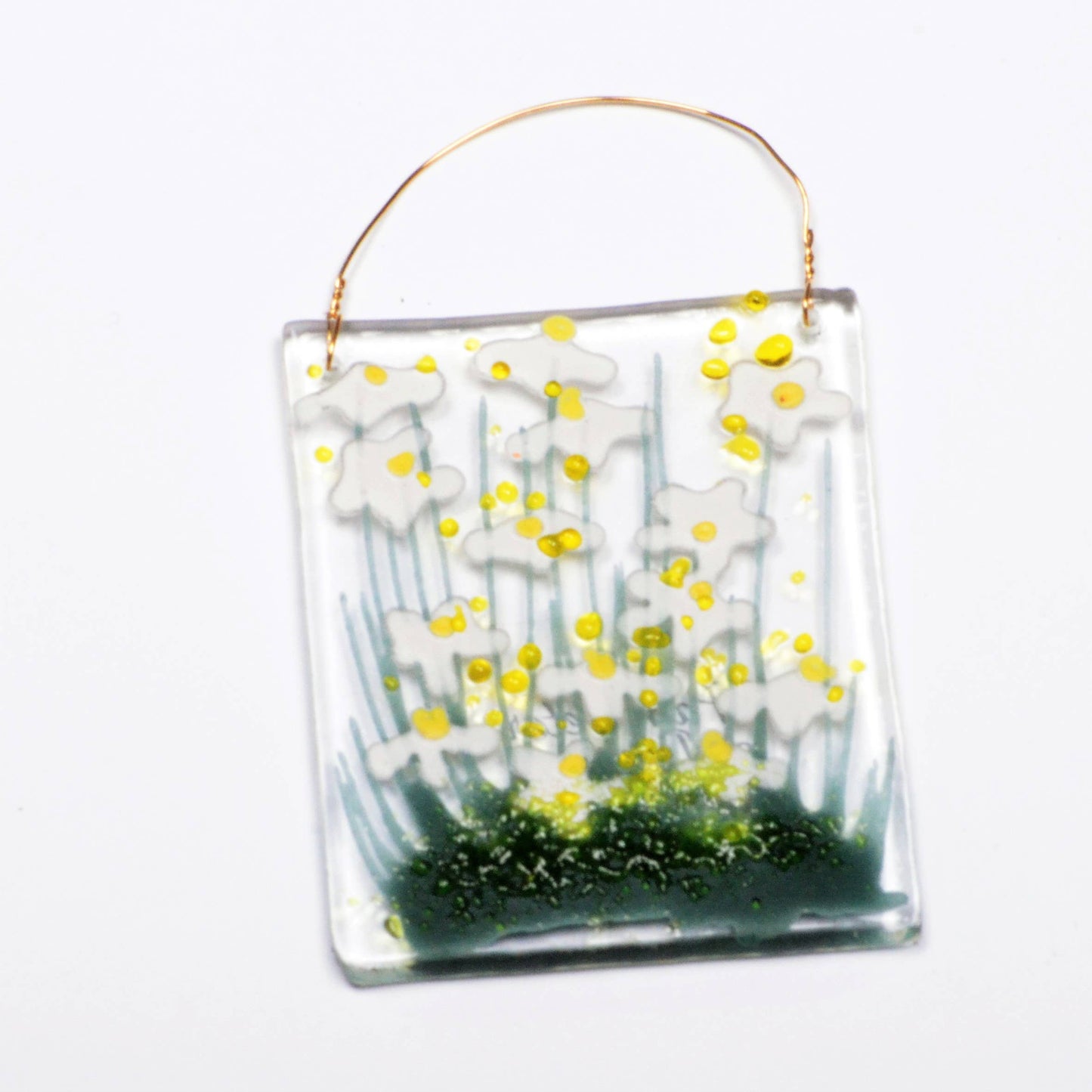 Handmade Fused Glass - Daisy Token