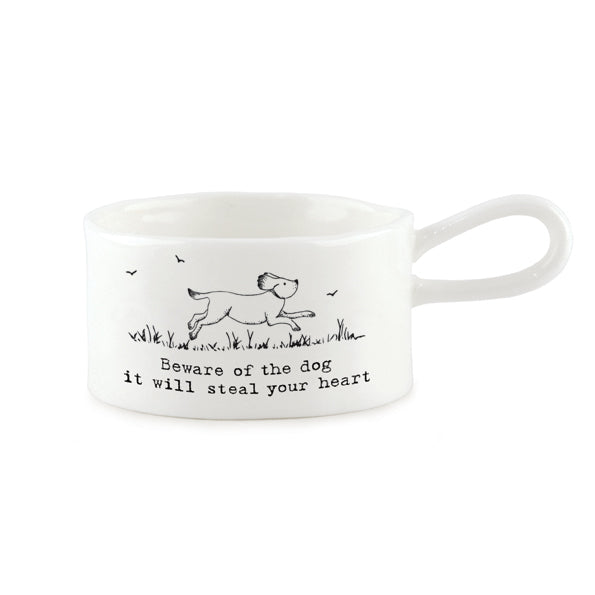 Porcelain Handled Tea Light Holder - Dogs steal your heart
