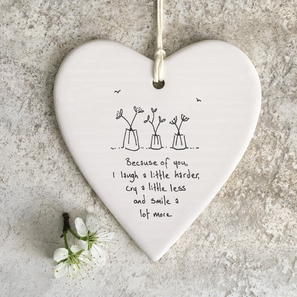 Wobbly round heart - Because of you