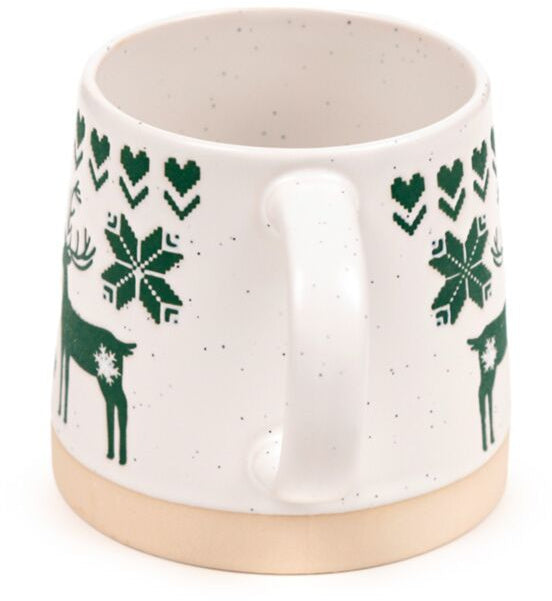 Green Reindeer Christmas Stoneware Mug