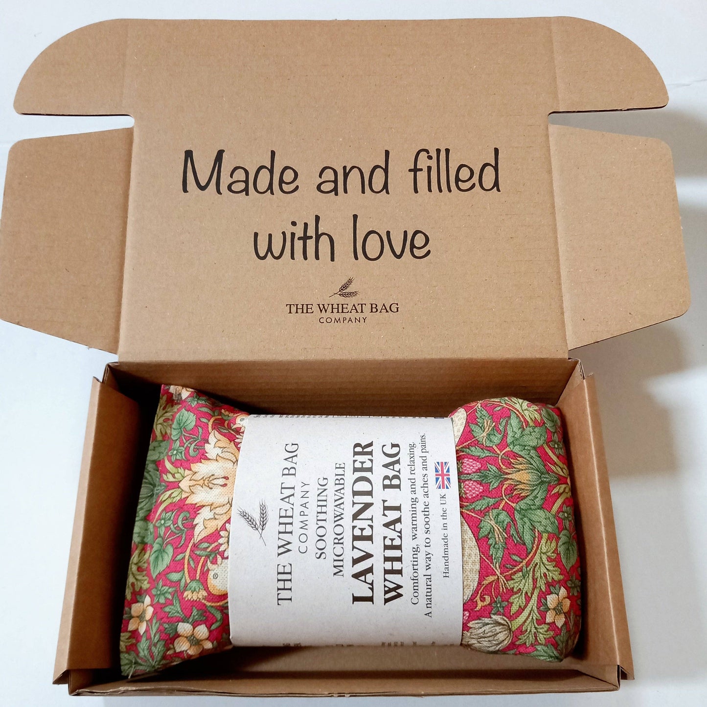 William Morris Strawberry Thief Crimson Cotton Wheat Bag: Lavender