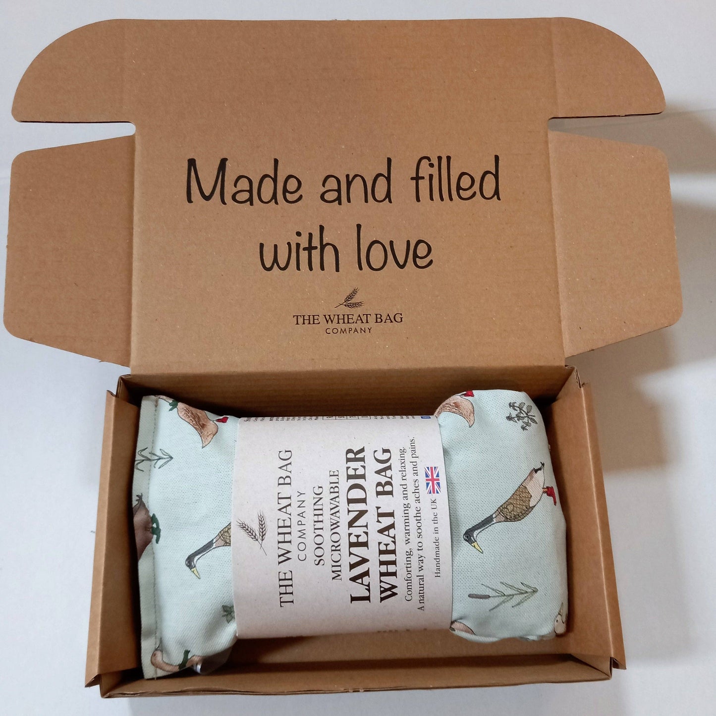 Wellie Boot Ducks Cotton Wheat Bag: Lavender