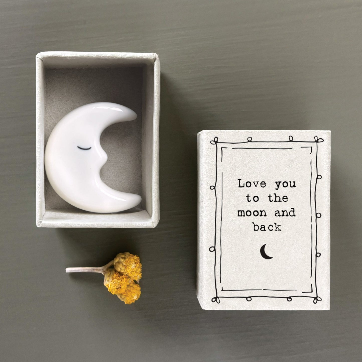 Love You To The Moon And Back - Matchbox porcelain Moon keepsake
