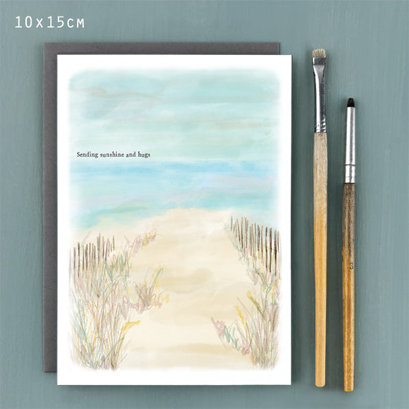 Seascape card - Sending sunshine and hugs