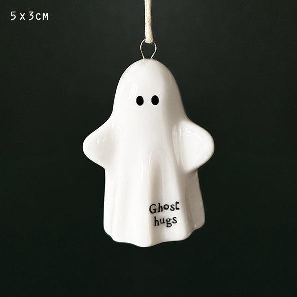 Ghost Hugs - Hanging Porcelain Ghost