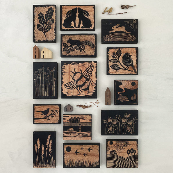 Wood Block - Daisies