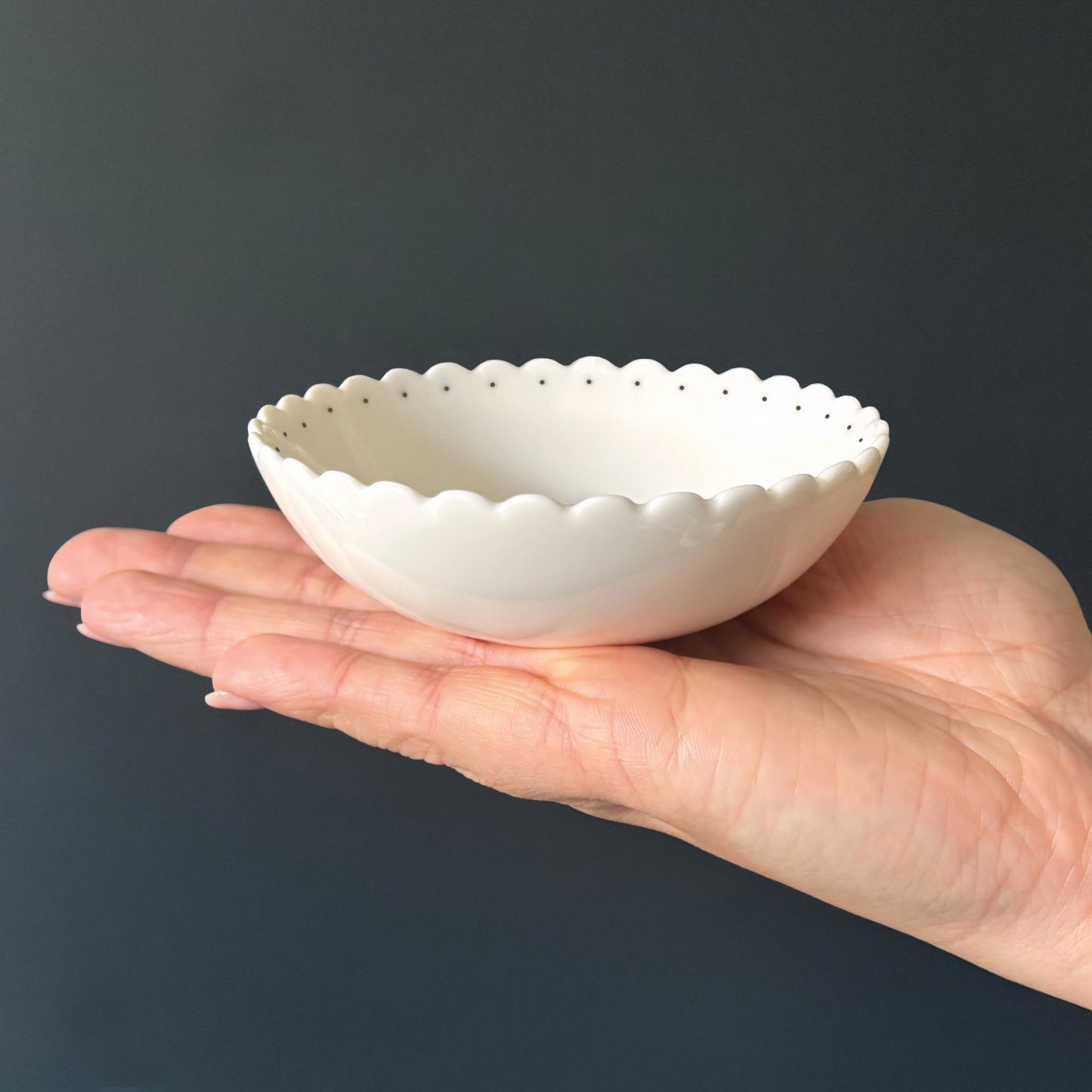 Porcelain scalloped bowl - Here Comes The Sun, Little Darling
