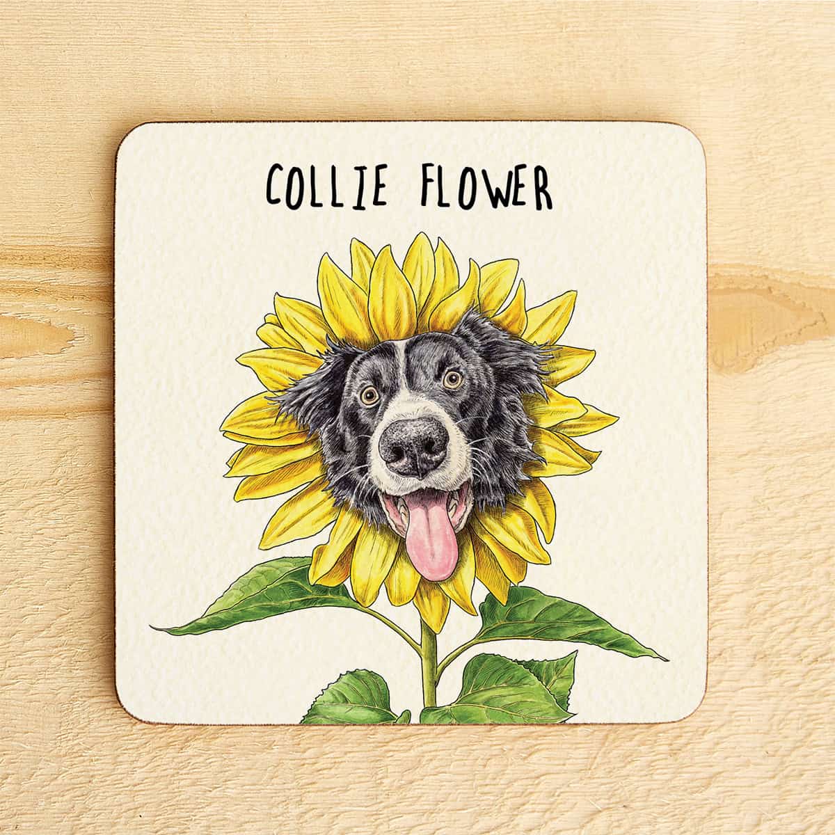 Collie Flower - Dog Drinks Coaster