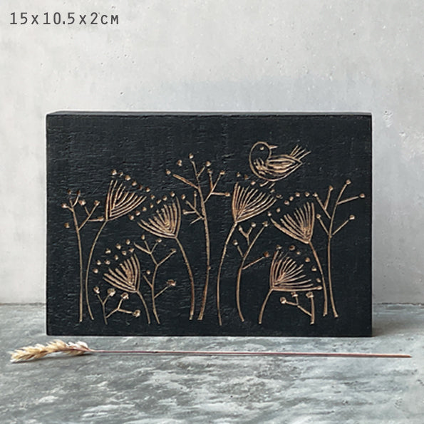 Wood Block - Flowers