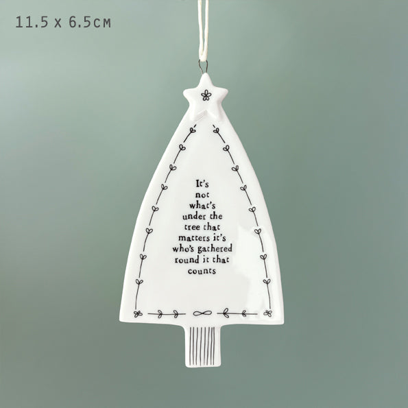 Porcelain Christmas Tree hanger - Under the tree