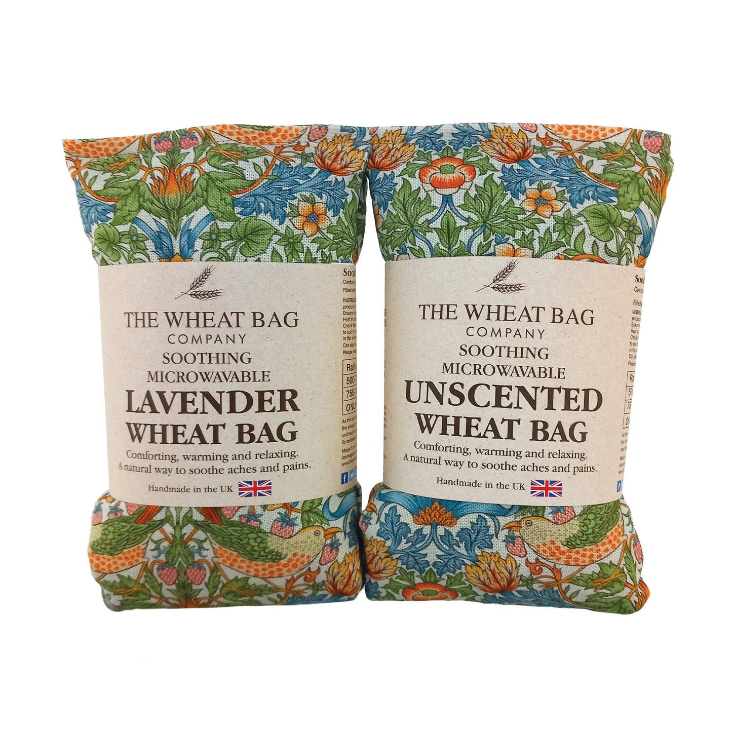 William Morris Strawberry Thief, Sky, Cotton Wheat Bag: Lavender