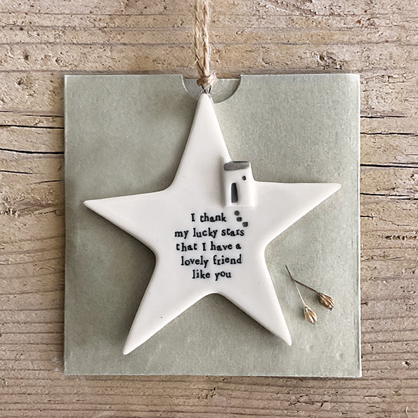 Hanging Porcelain Star- Lucky Stars