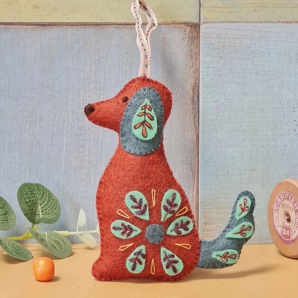Folk embroidered Dog - Felt Craft Kit