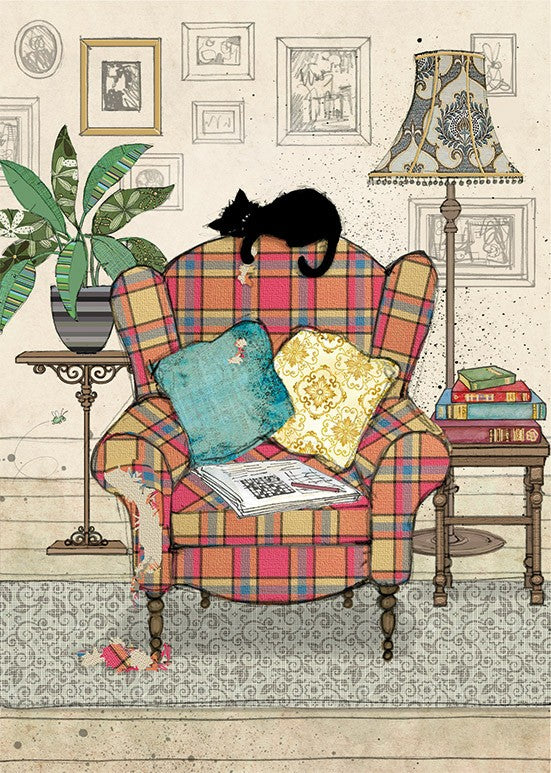 Chair Kitty - Blank Greetings card