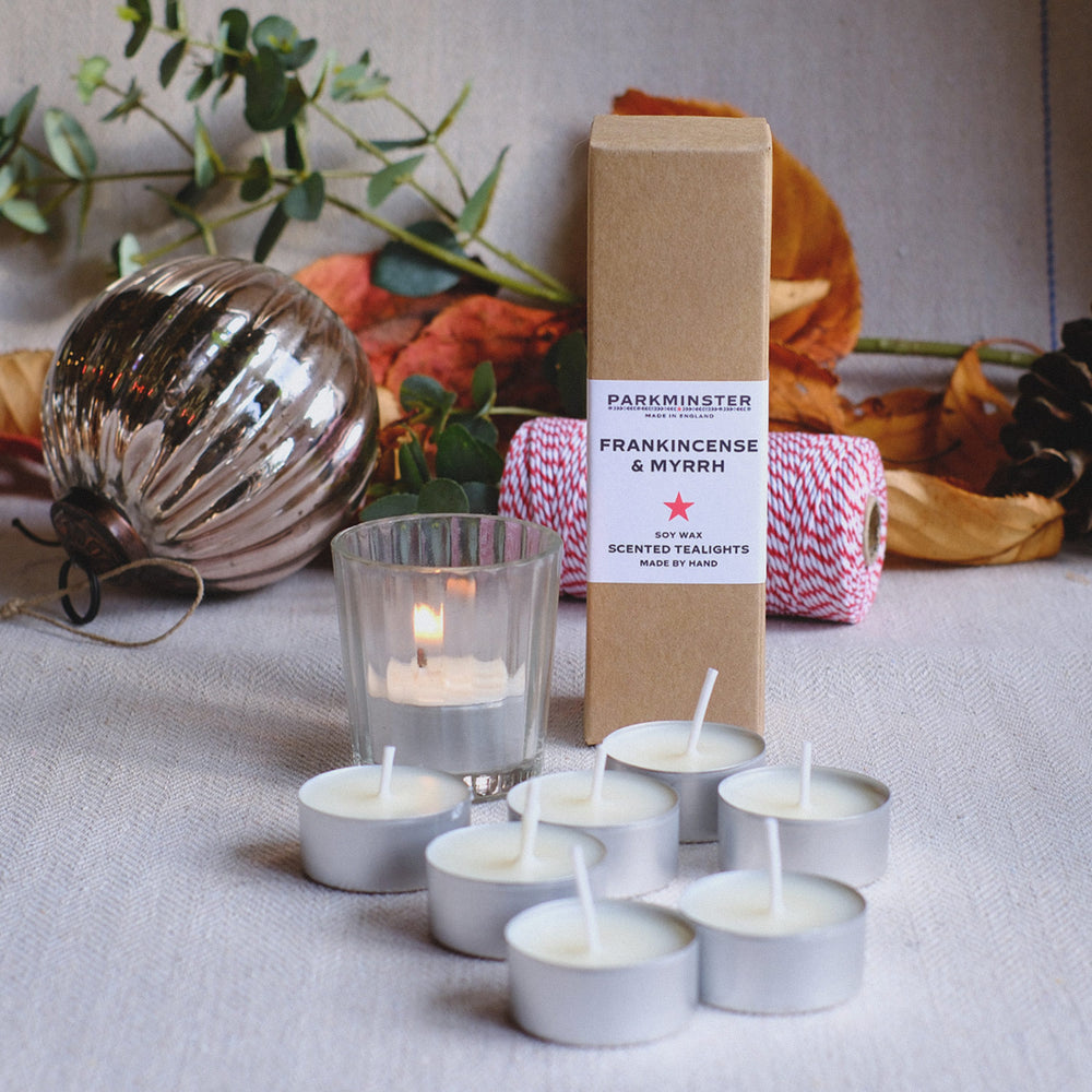 Frankincense and Myrrh - Soy Wax Tealights x 8 - Made in Cornwall