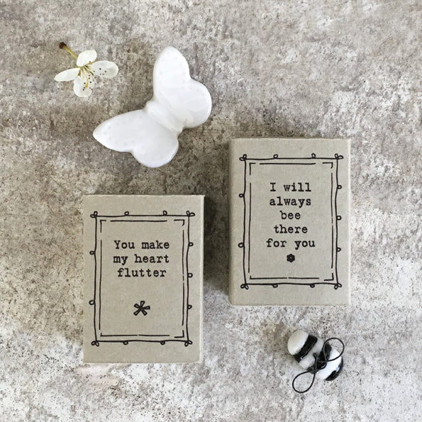 You make my heart flutter - Matchbox Porcelain Butterfly