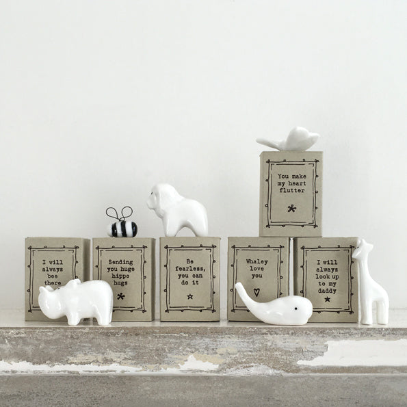 Sending You Huge Hippo Hugs - Matchbox Porcelain Hippopotamus