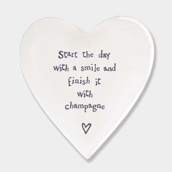 Porcelain Heart Coaster - Start your day with a smile