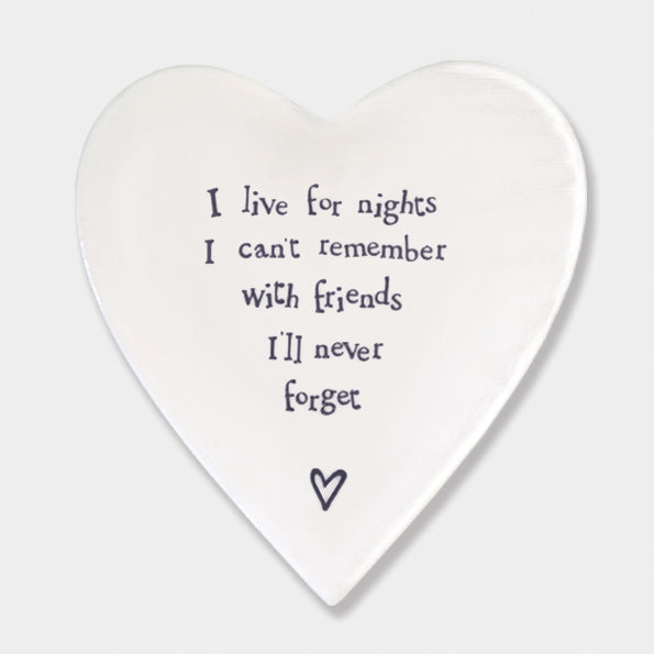 Porcelain Heart Coaster - Friends