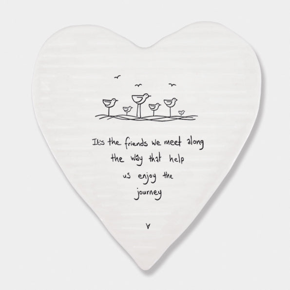 Porcelain Heart Coaster - The Friends we meet