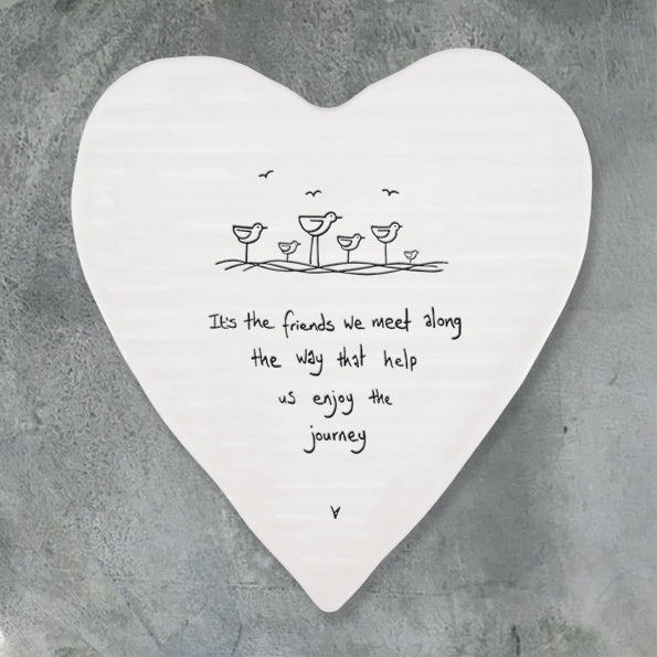 Porcelain Heart Coaster - The Friends we meet