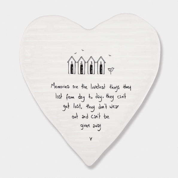 Porcelain Heart Coaster - Memories are the loveliest things