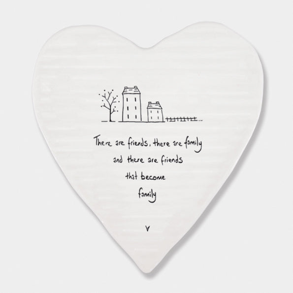Porcelain Heart Coaster - Friends become family