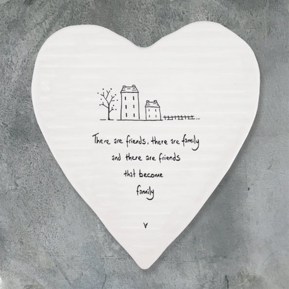 Porcelain Heart Coaster - Friends become family