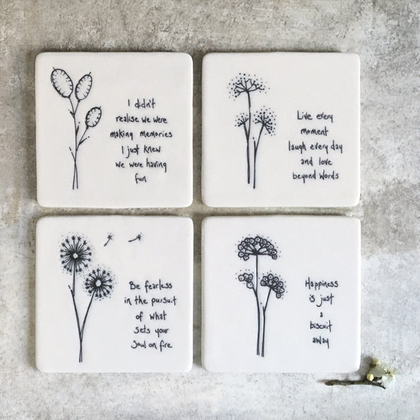 Porcelain Square Coaster - Live every moment