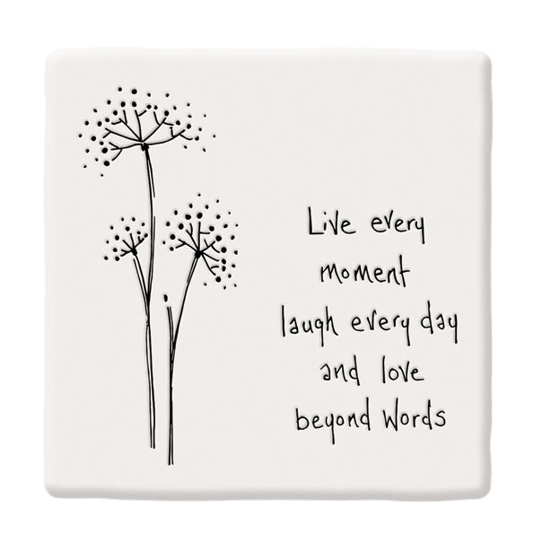 Porcelain Square Coaster - Live every moment