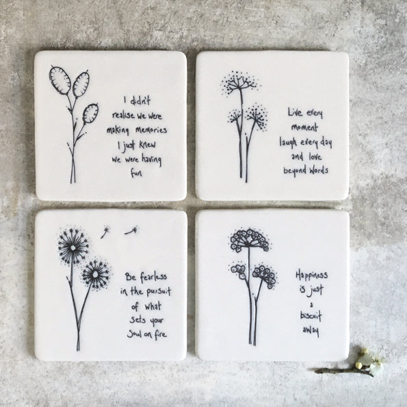 Porcelain Square Coaster - Be Fearless