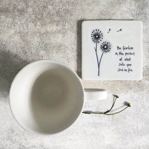 Porcelain Square Coaster - Be Fearless