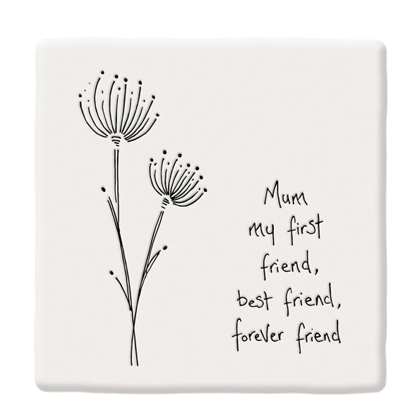 Porcelain Square Coaster - Mum