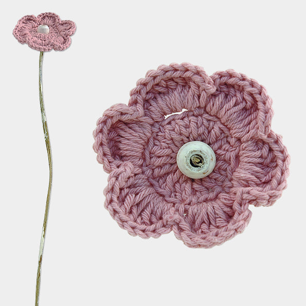 Crochet flower - dark pink petals