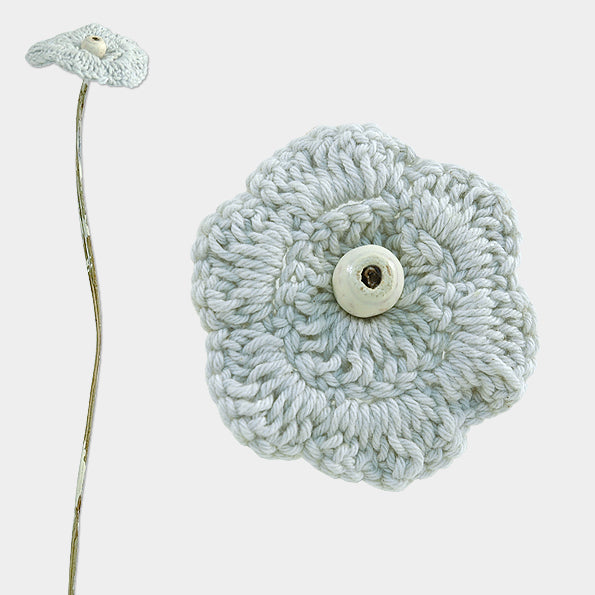 Crochet flower - mid blue petals