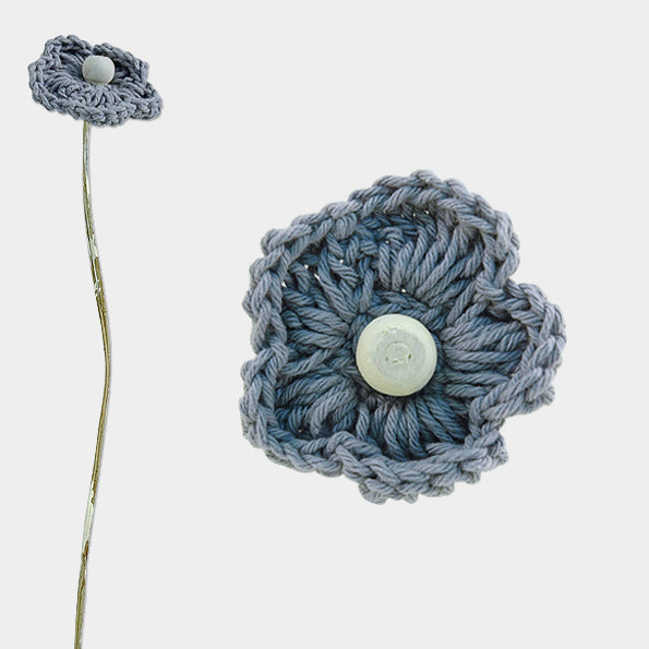 Crochet flower - dark blue petals